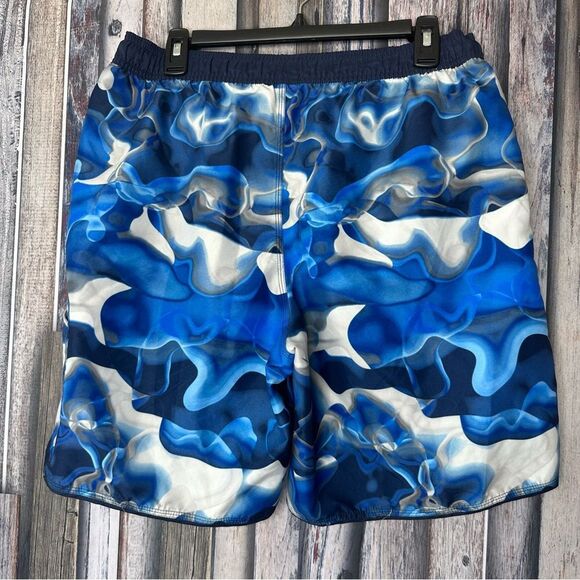 Nike Blue and White Men's Swim Trunks - Picture 4 of 9